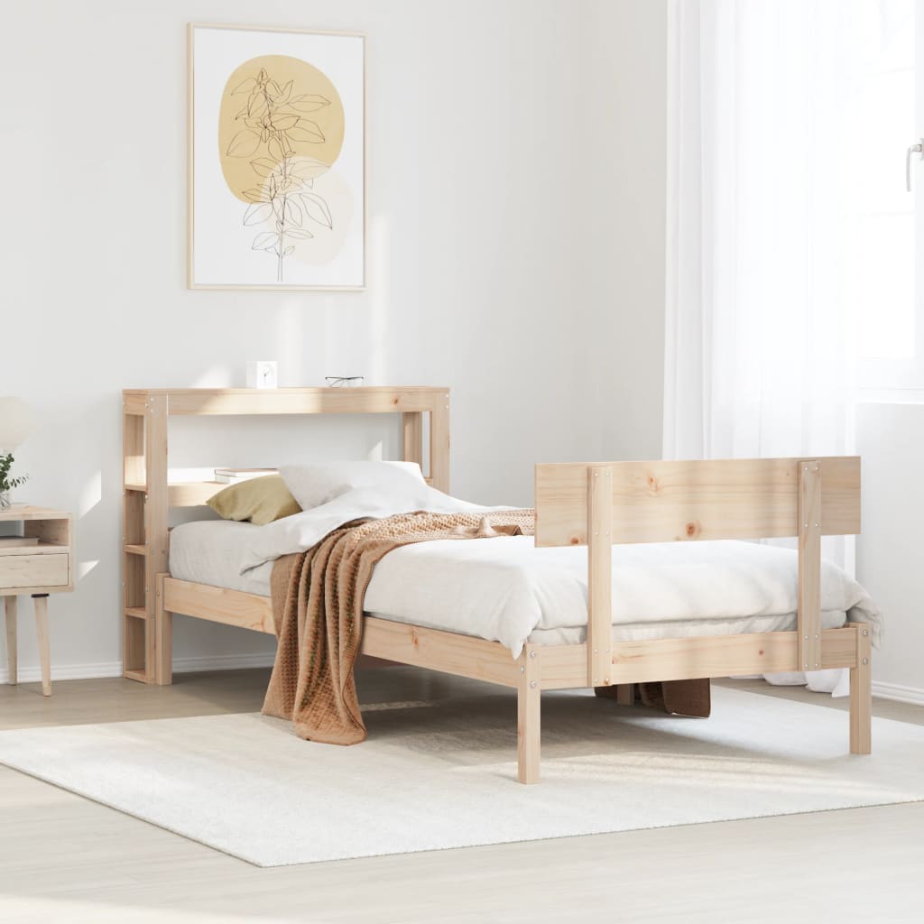 vidaXL Rama łóżka bez materaca, 90x200 cm, lite drewno sosnowe