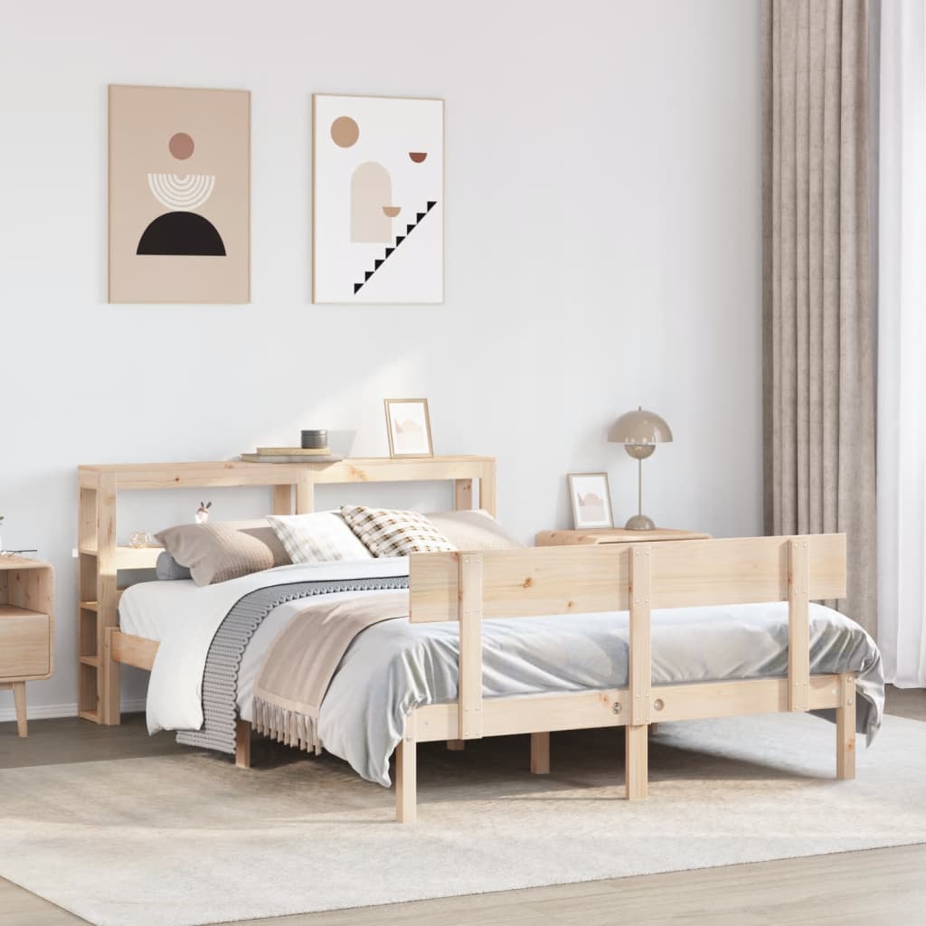 vidaXL Rama łóżka bez materaca, 160x200 cm, lite drewno sosnowe