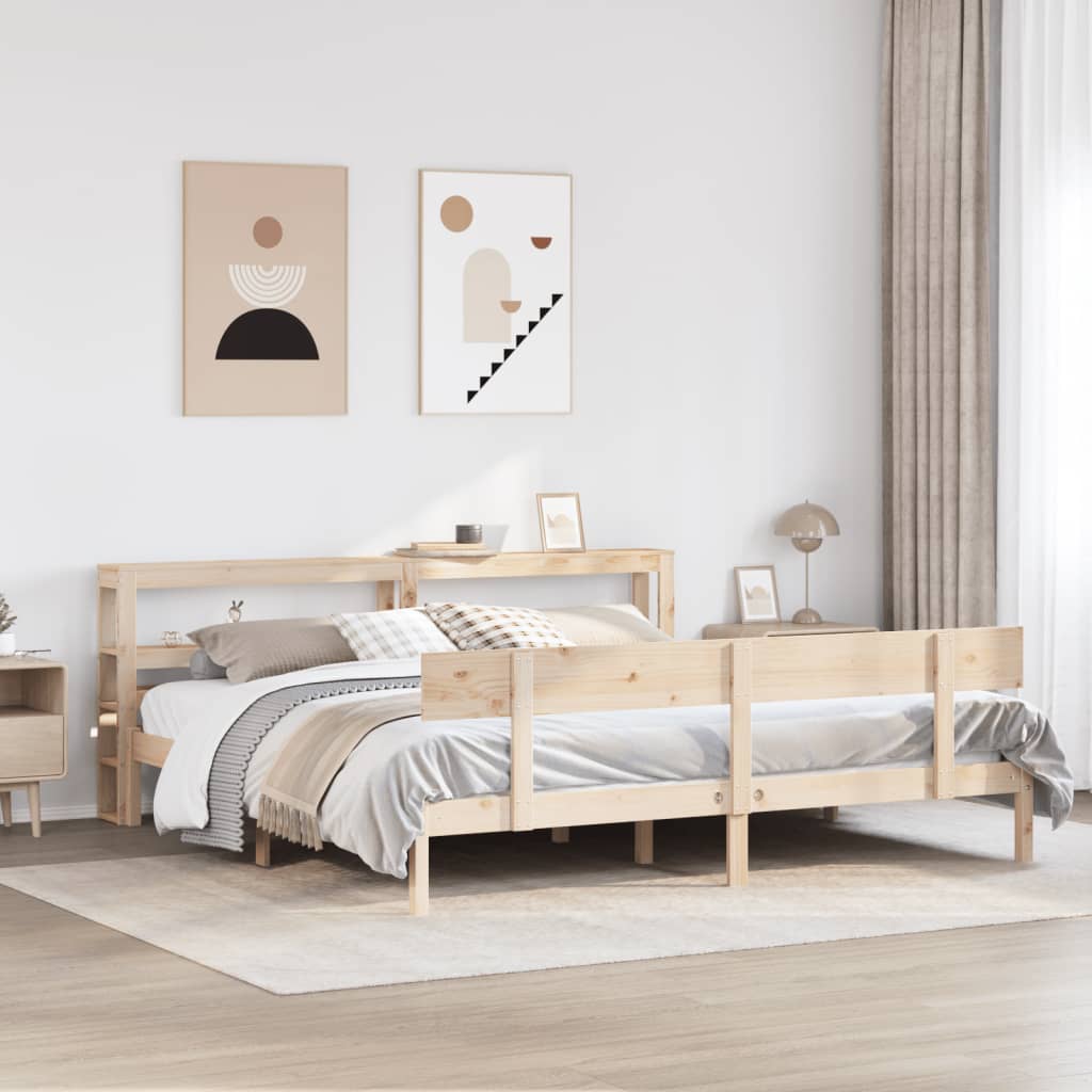 vidaXL Rama łóżka bez materaca, 180x200 cm, lite drewno sosnowe