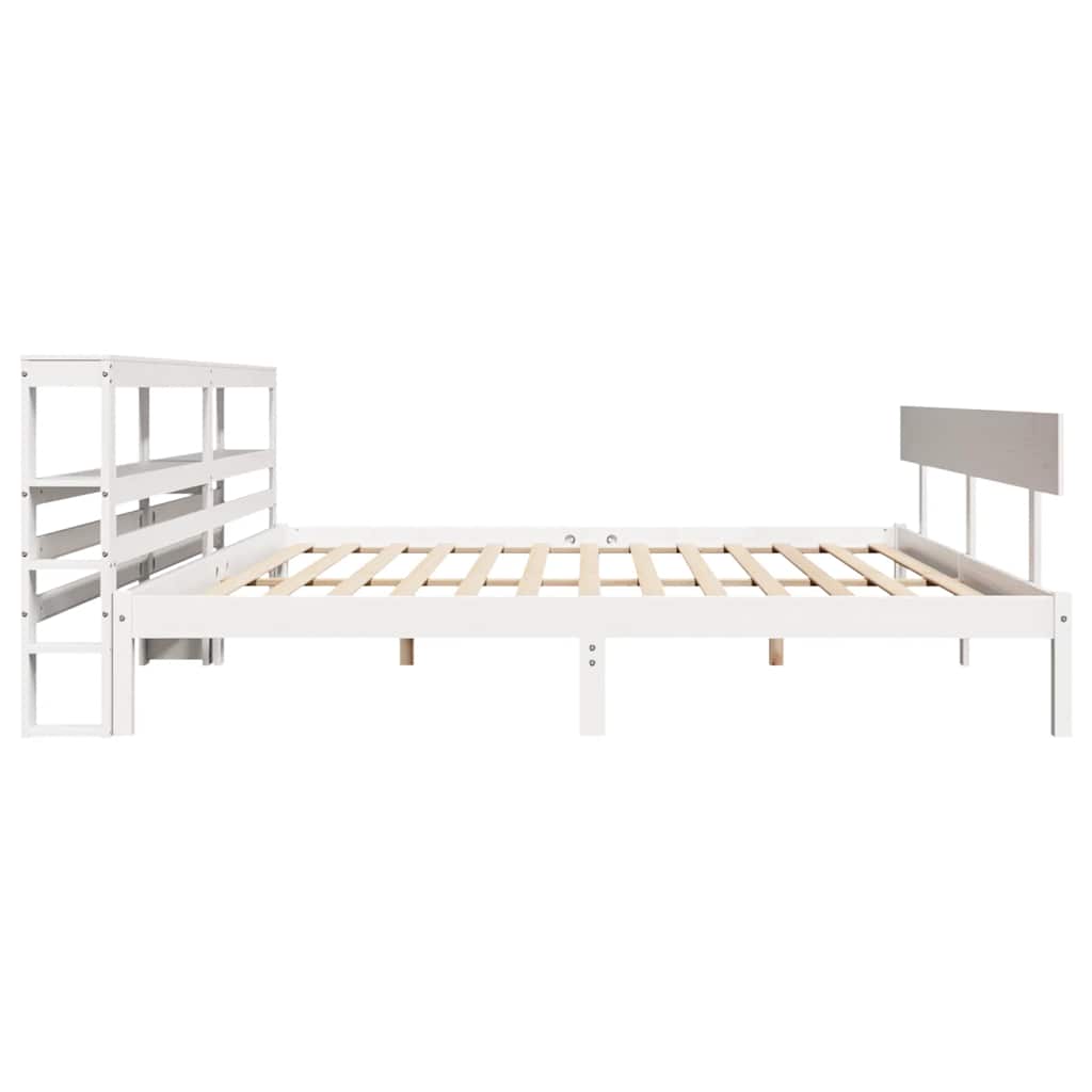 vidaXL Rama łóżka bez materaca, biała, 180x200 cm, lite drewno sosnowe