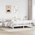 vidaXL Rama łóżka bez materaca, biała, 180x200 cm, lite drewno sosnowe