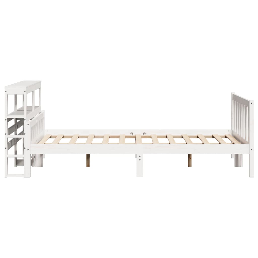 vidaXL Rama łóżka bez materaca, biała, 150x200 cm, lite drewno sosnowe