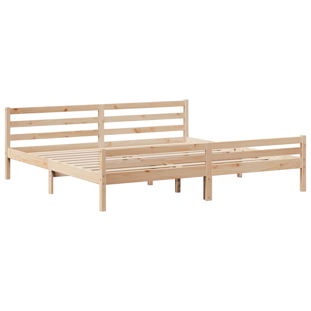 vidaXL Rama łóżka z wezgłowiem, 200x200 cm, lite drewno sosnowe