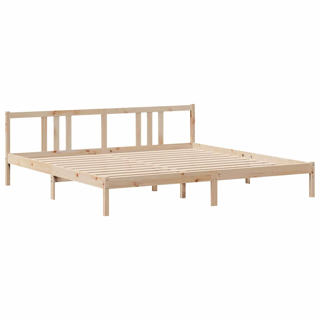 vidaXL Rama łóżka z wezgłowiem, 200x200 cm, lite drewno sosnowe