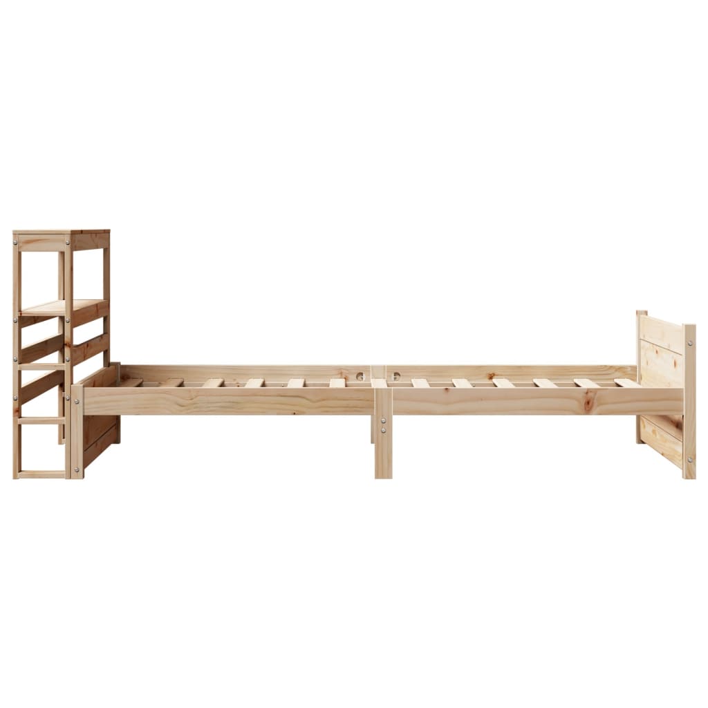 vidaXL Rama łóżka z wezgłowiem, biała, 75x190 cm, lite drewno sosnowe