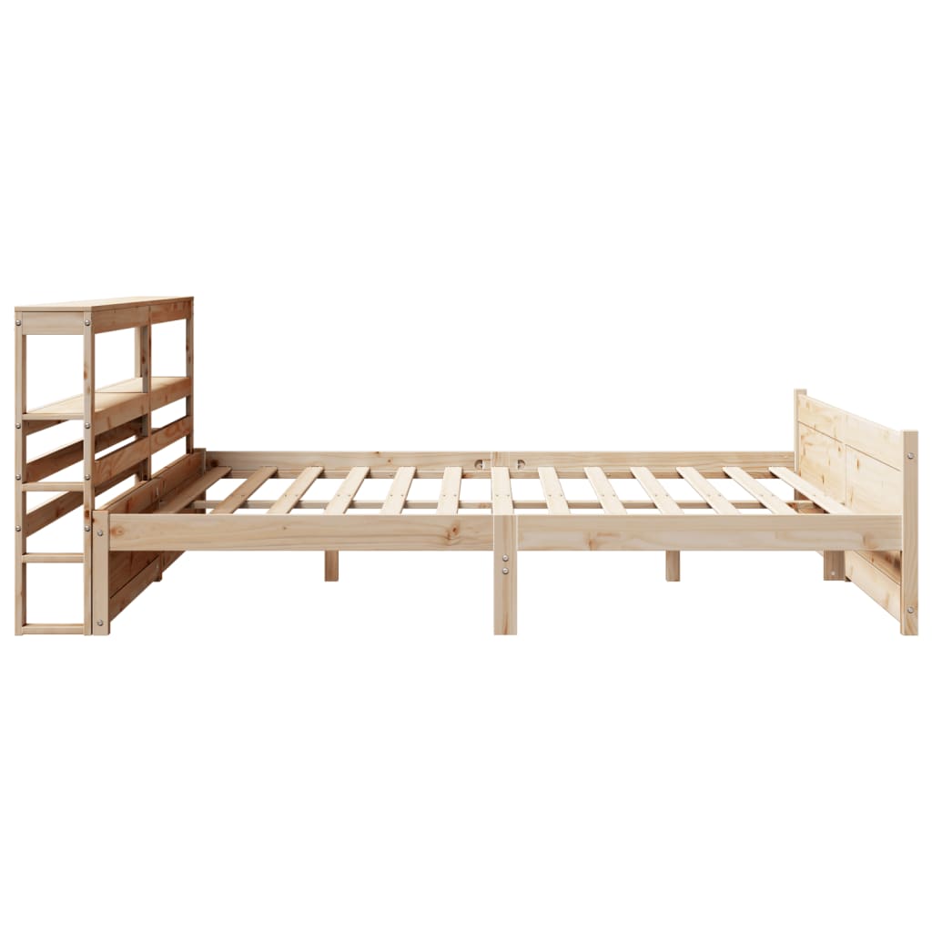 vidaXL Rama łóżka z wezgłowiem, 200x200 cm, lite drewno sosnowe