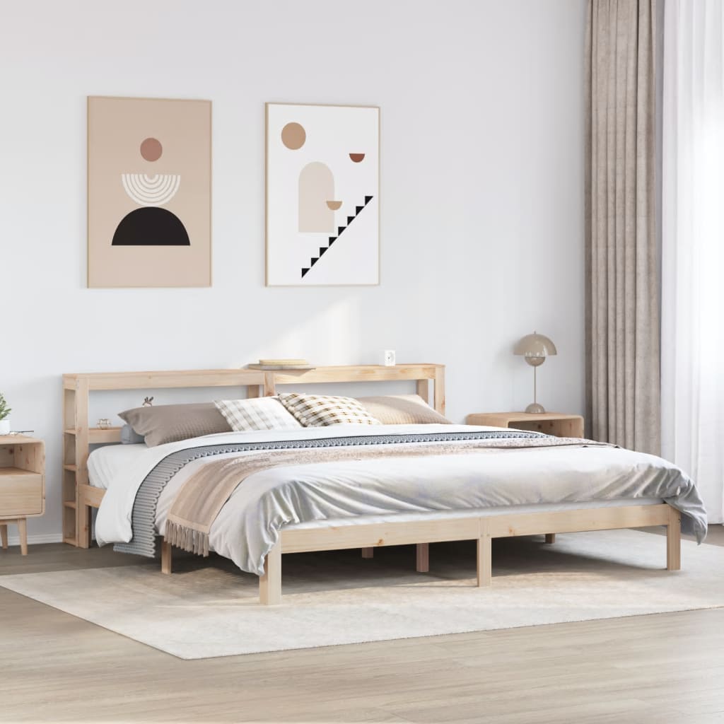 vidaXL Rama łóżka z zagłówkiem, 180x200 cm, sosnowa