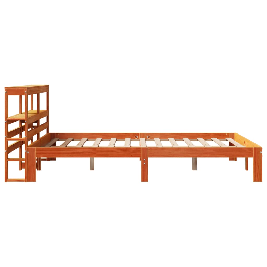 vidaXL Rama łóżka bez materaca, woskowy brąz, 120x190 cm, sosnowa