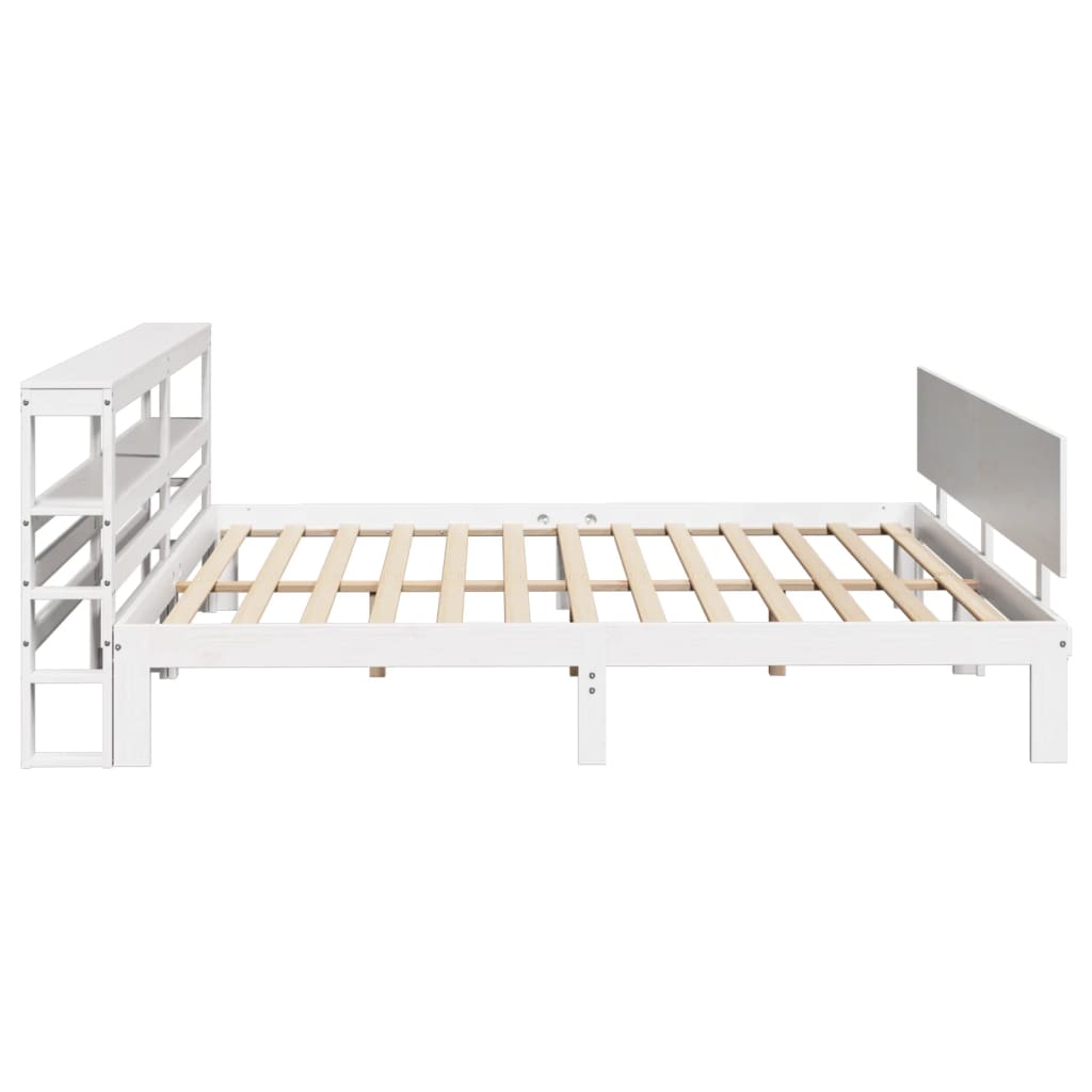 vidaXL Rama łóżka z zagłówkiem bez materaca, biała, 180x200 cm