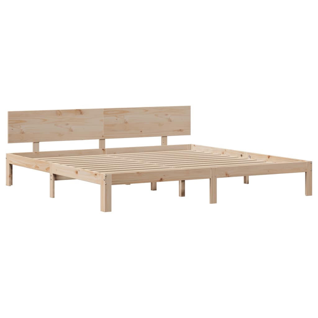vidaXL Rama łóżka z wezgłowiem, 200x200 cm, lite drewno sosnowe