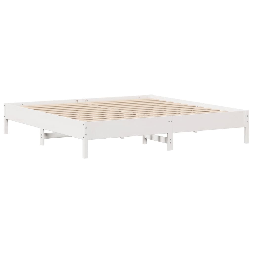 vidaXL Rama łóżka bez materaca, biała, 180x200 cm, lite drewno sosnowe