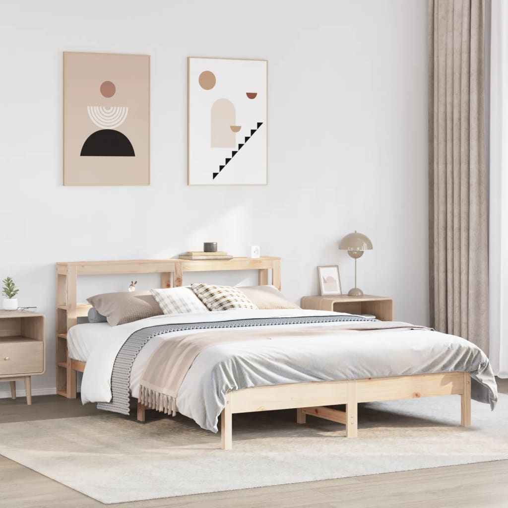 vidaXL Rama łóżka bez materaca, 140x200 cm, lite drewno sosnowe