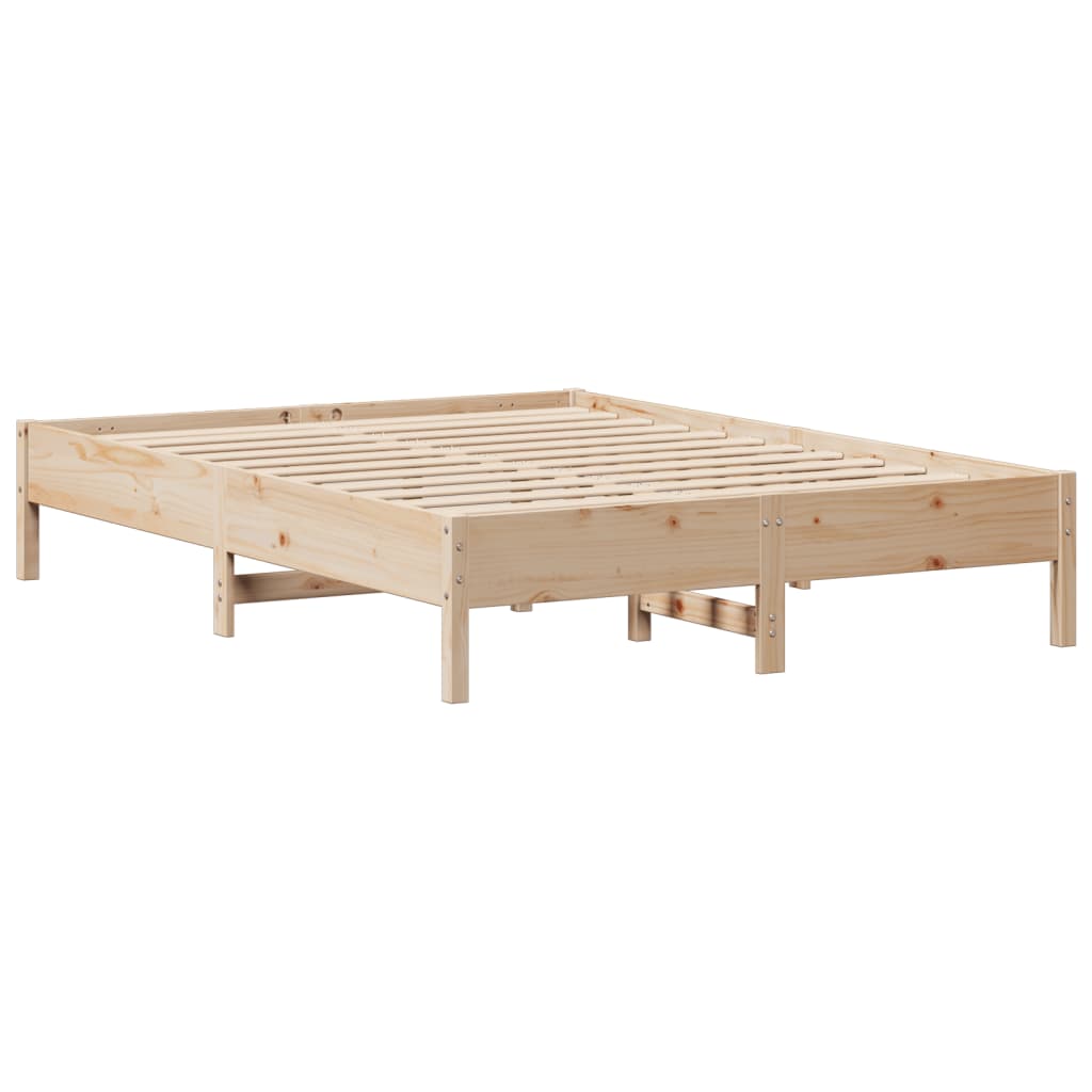 vidaXL Rama łóżka bez materaca, 140x190 cm, lite drewno sosnowe