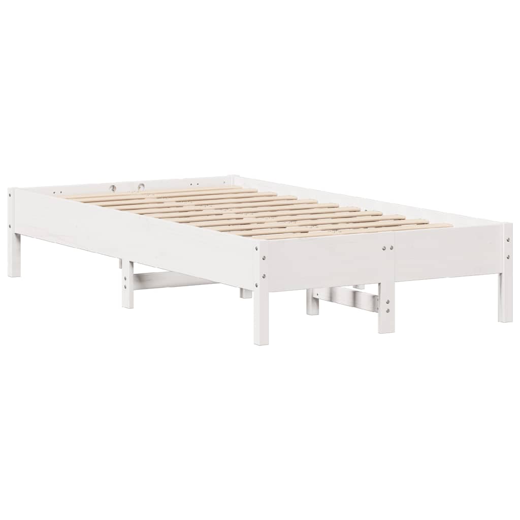 vidaXL Rama łóżka bez materaca, biała, 90x190 cm, lite drewno sosnowe