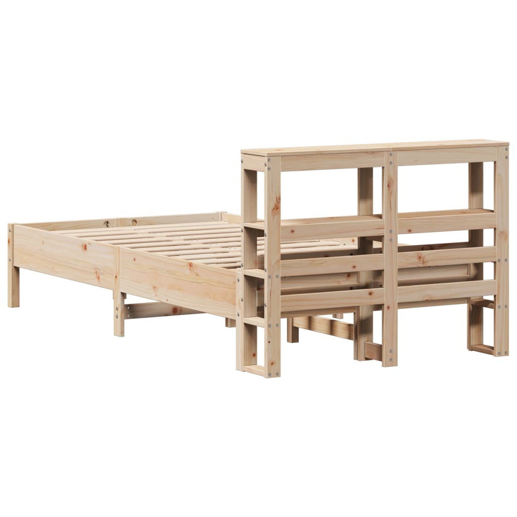 vidaXL Rama łóżka bez materaca, 75x190 cm, lite drewno sosnowe