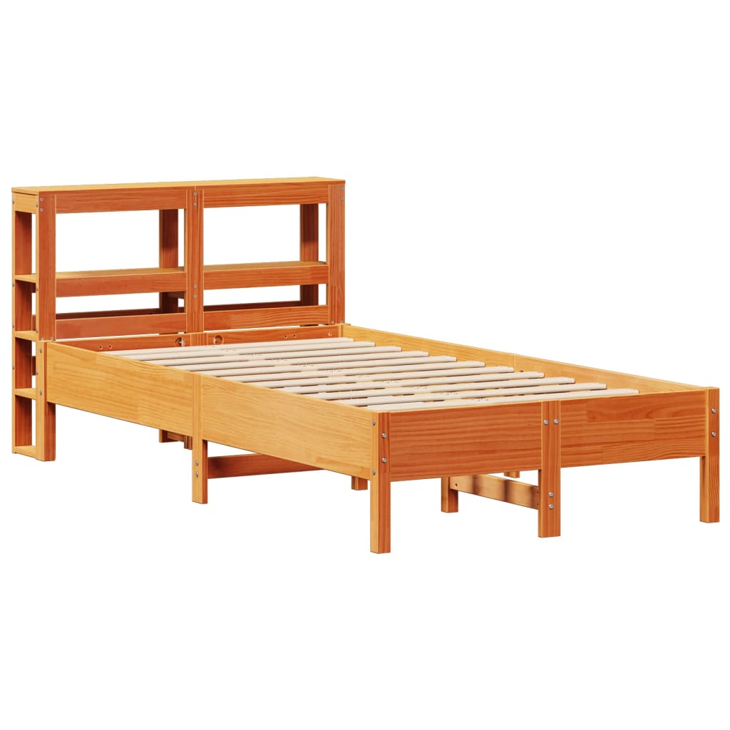 vidaXL Rama łóżka bez materaca, woskowy brąz, 75x190 cm, sosnowa