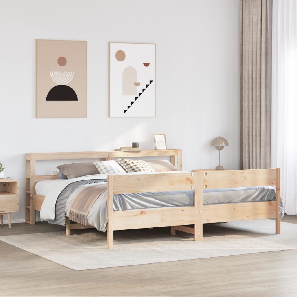 vidaXL Rama łóżka bez materaca, 180x200 cm, lite drewno sosnowe