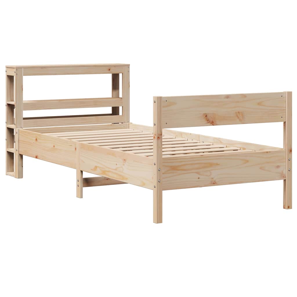 vidaXL Rama łóżka bez materaca, 75x190 cm, lite drewno sosnowe