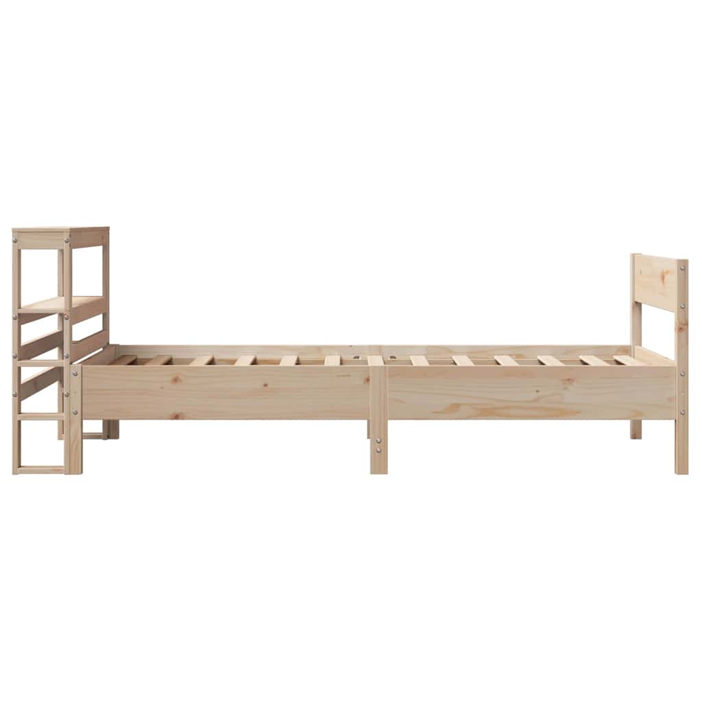 vidaXL Rama łóżka bez materaca, 75x190 cm, lite drewno sosnowe