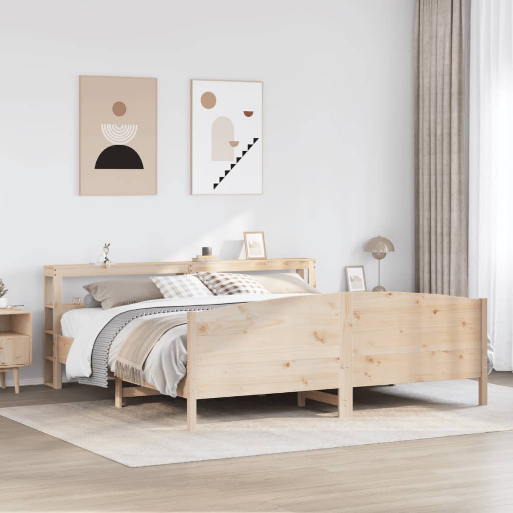 vidaXL Rama łóżka bez materaca, 200x200 cm, lite drewno sosnowe