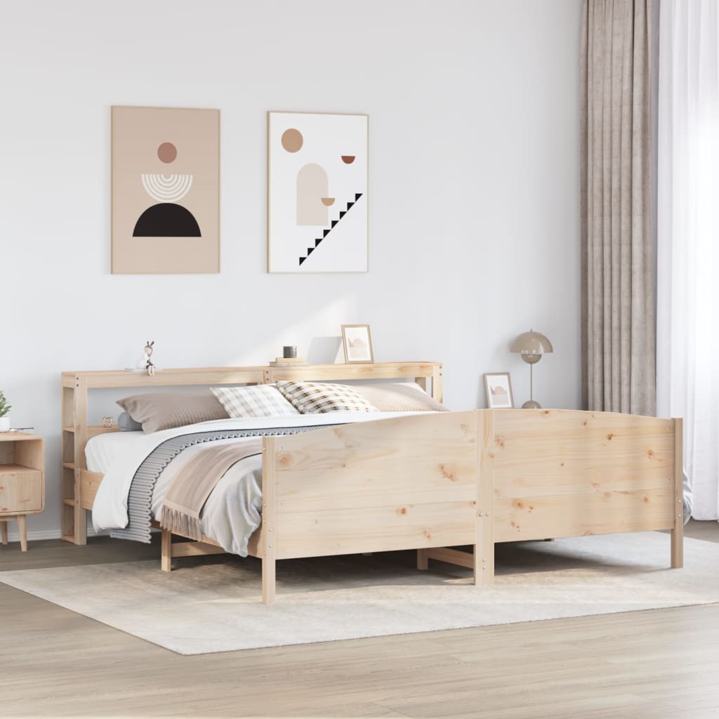 vidaXL Rama łóżka bez materaca, 180x200 cm, lite drewno sosnowe