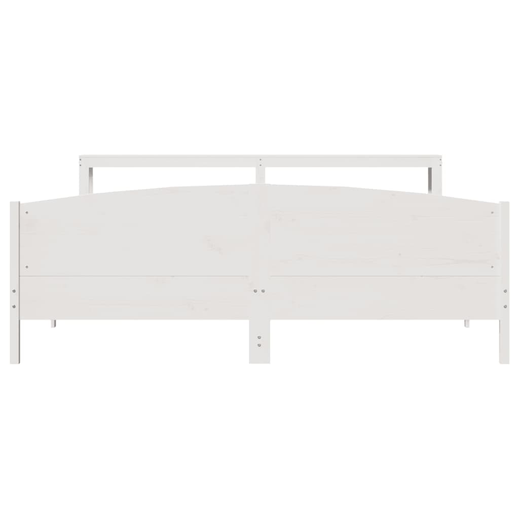 vidaXL Rama łóżka bez materaca, biała, 180x200 cm, lite drewno sosnowe