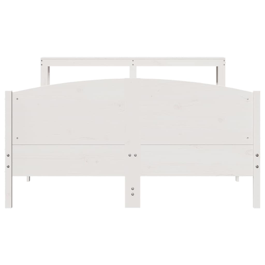 vidaXL Rama łóżka bez materaca, biała, 150x200 cm, lite drewno sosnowe