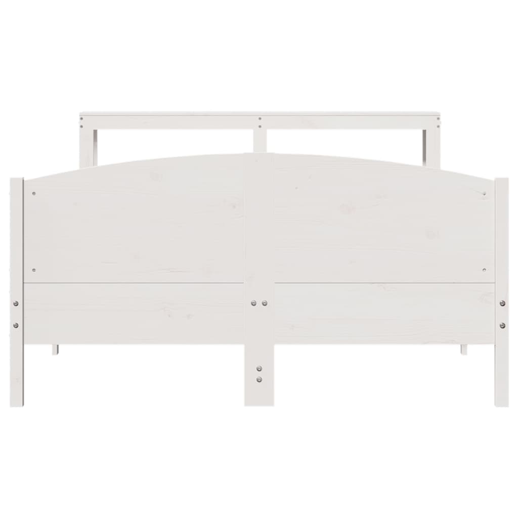 vidaXL Rama łóżka bez materaca, biała, 140x190 cm, lite drewno sosnowe