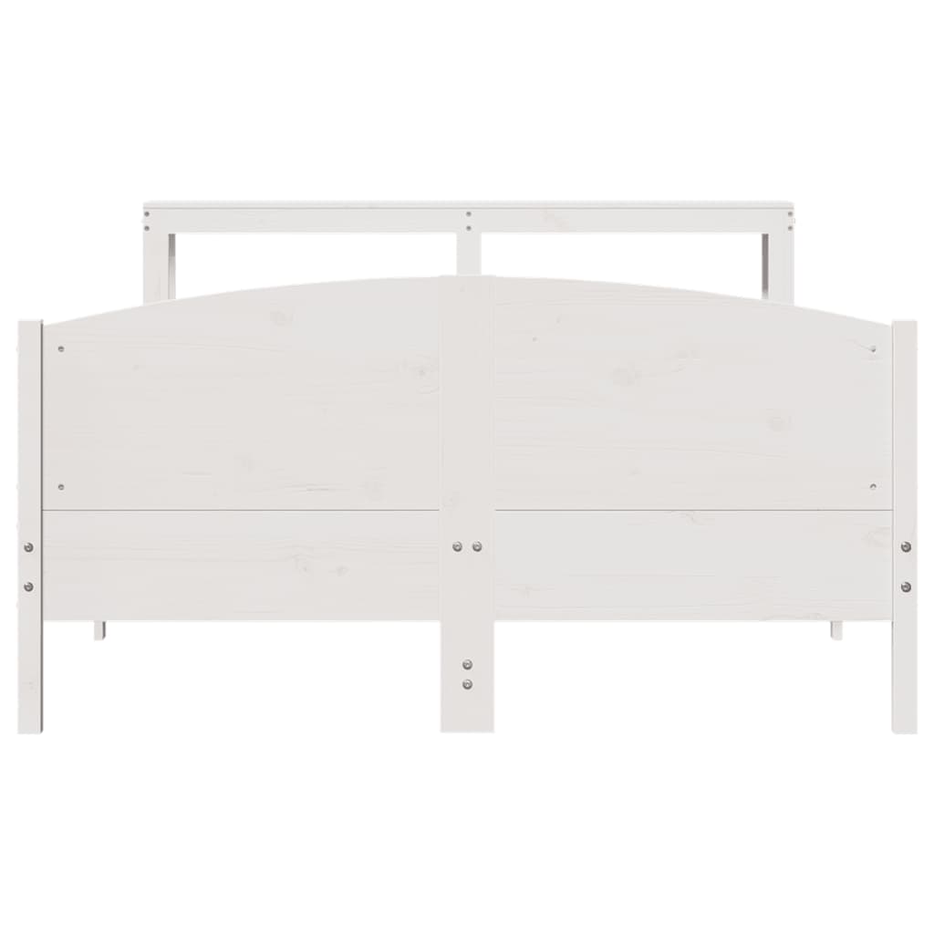 vidaXL Rama łóżka bez materaca, biała, 120x190 cm, lite drewno sosnowe