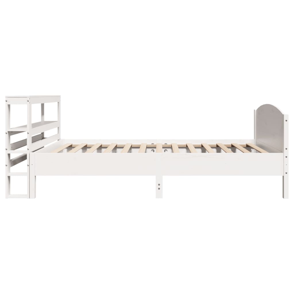 vidaXL Rama łóżka bez materaca, biała, 90x200 cm, lite drewno sosnowe