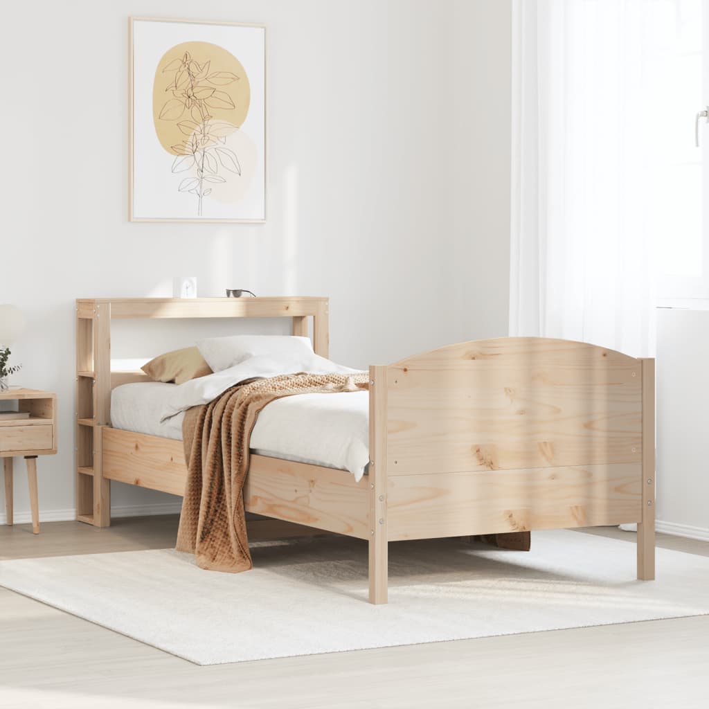 vidaXL Rama łóżka bez materaca, 75x190 cm, lite drewno sosnowe