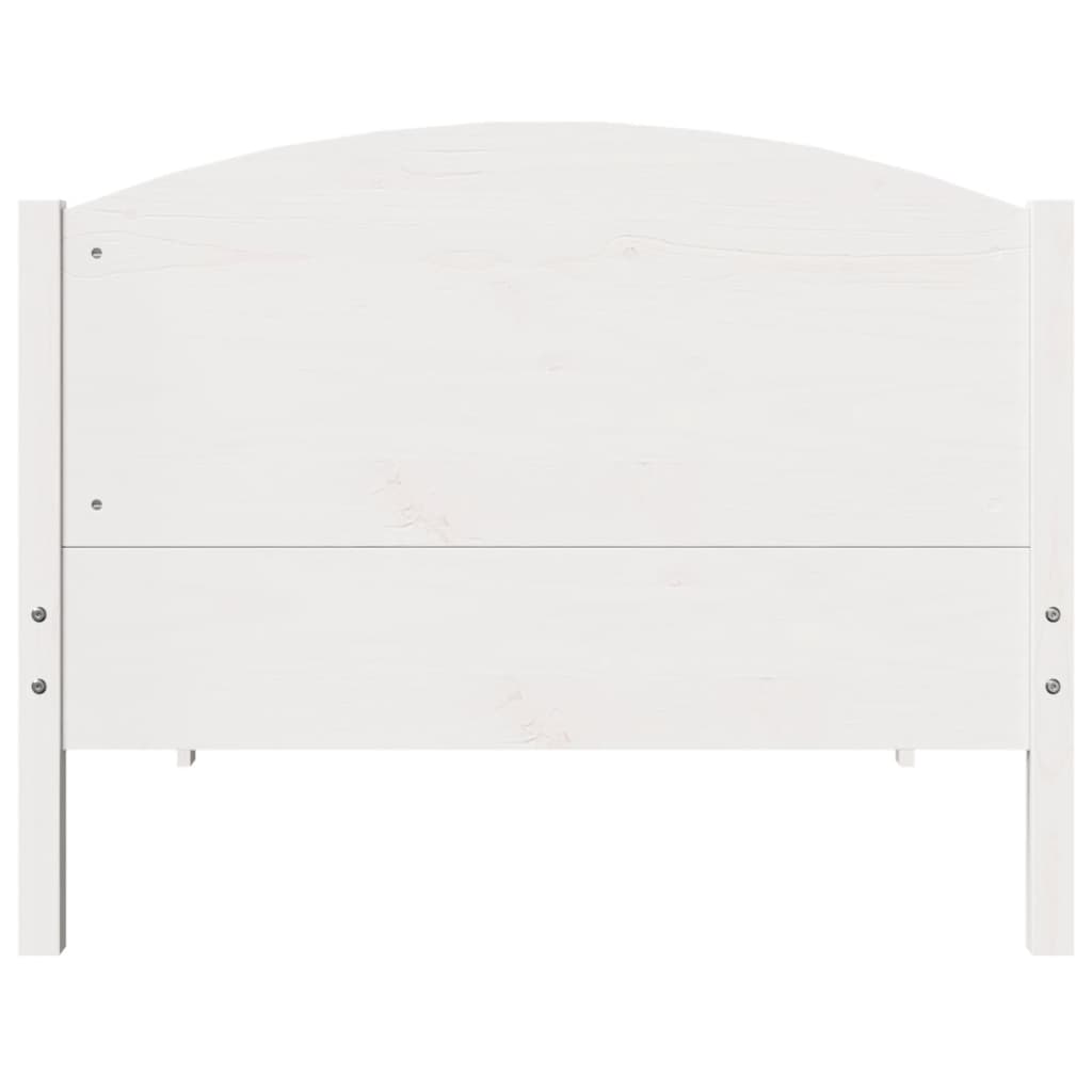 vidaXL Rama łóżka bez materaca, biała, 75x190 cm, lite drewno sosnowe
