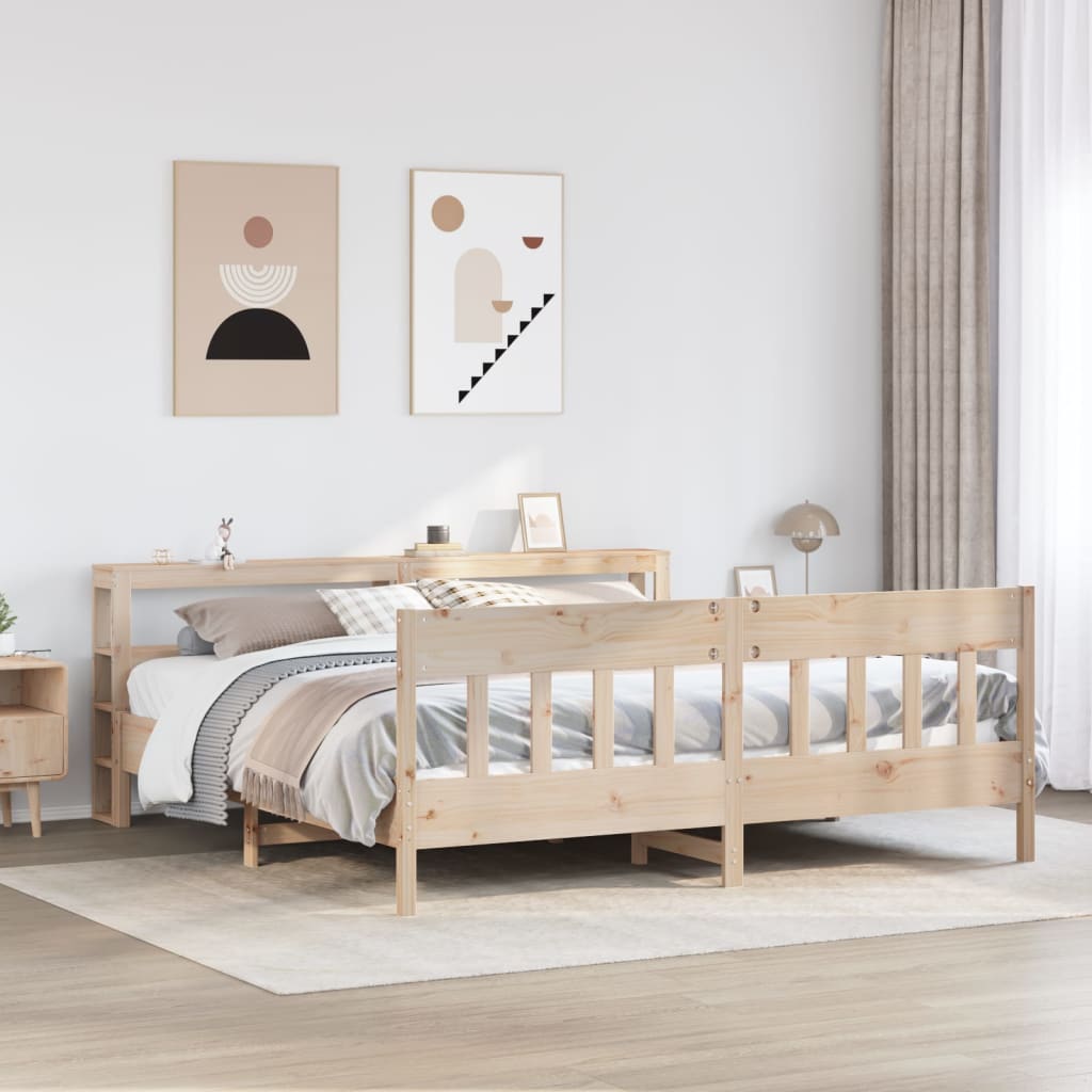 vidaXL Rama łóżka bez materaca, 200x200 cm, lite drewno sosnowe