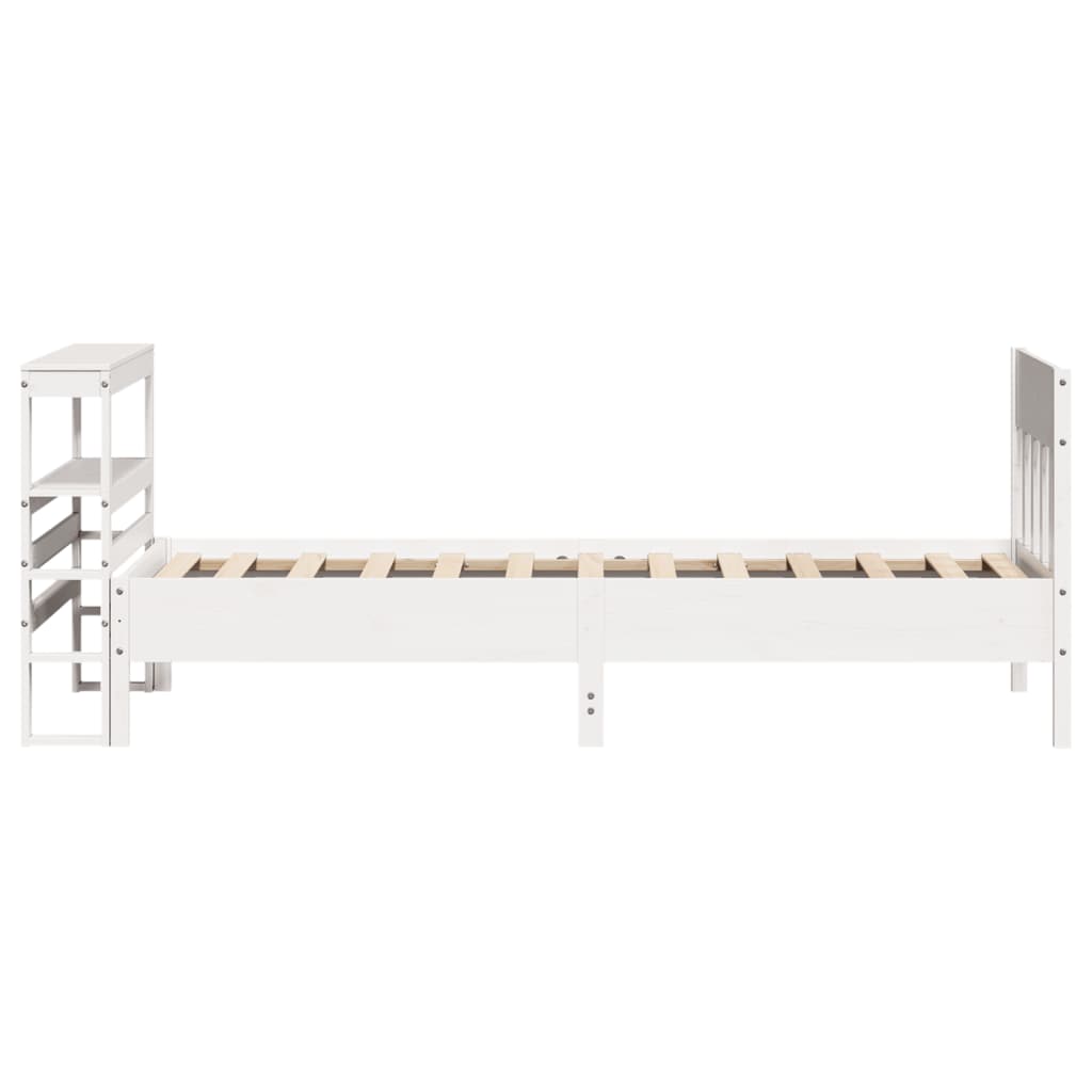 vidaXL Rama łóżka bez materaca, biała, 90x200 cm, lite drewno sosnowe
