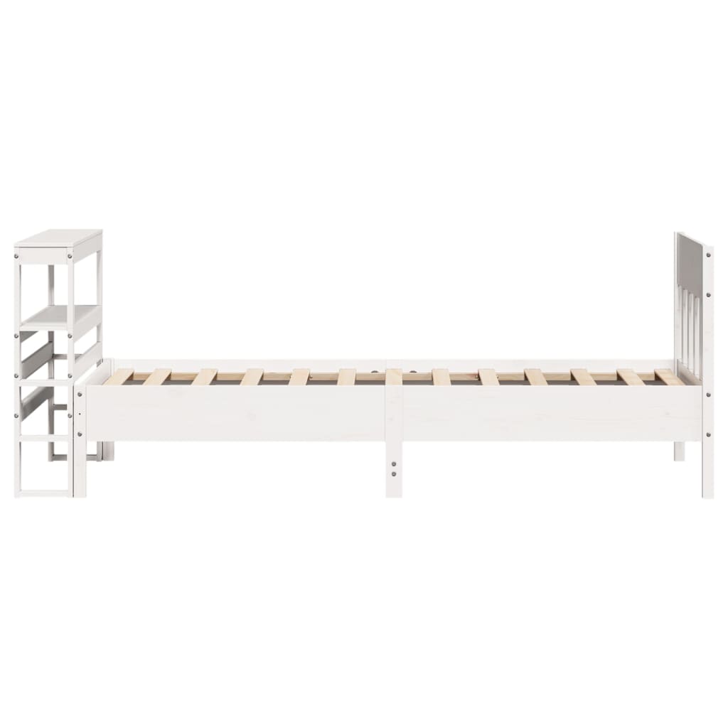 vidaXL Rama łóżka bez materaca, biała, 90x190 cm, lite drewno sosnowe