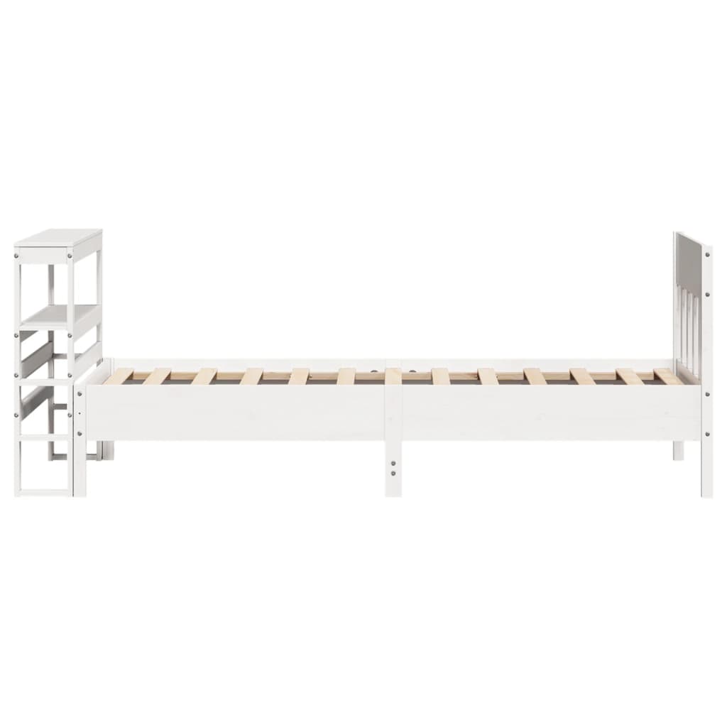 vidaXL Rama łóżka bez materaca, biała, 75x190 cm, lite drewno sosnowe
