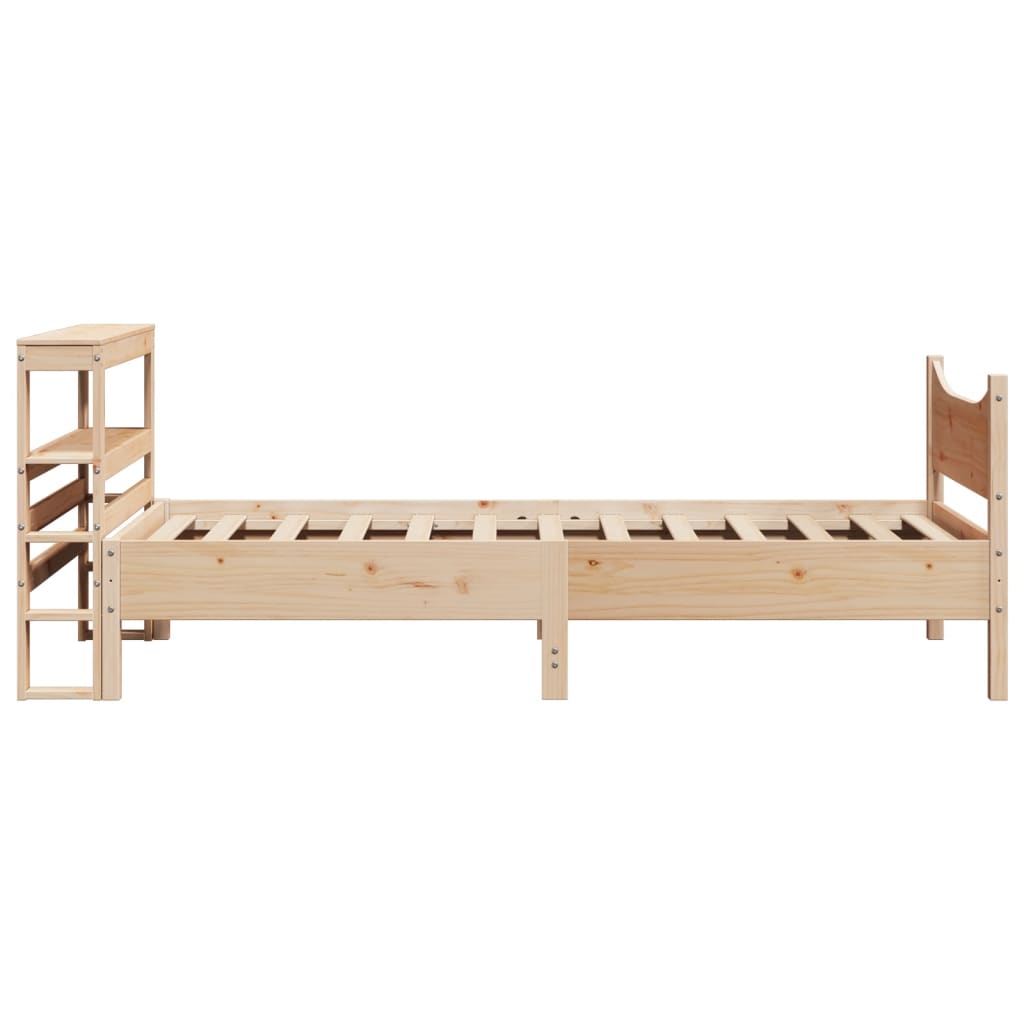 vidaXL Rama łóżka z wezgłowiem, 90x200 cm, lite drewno sosnowe