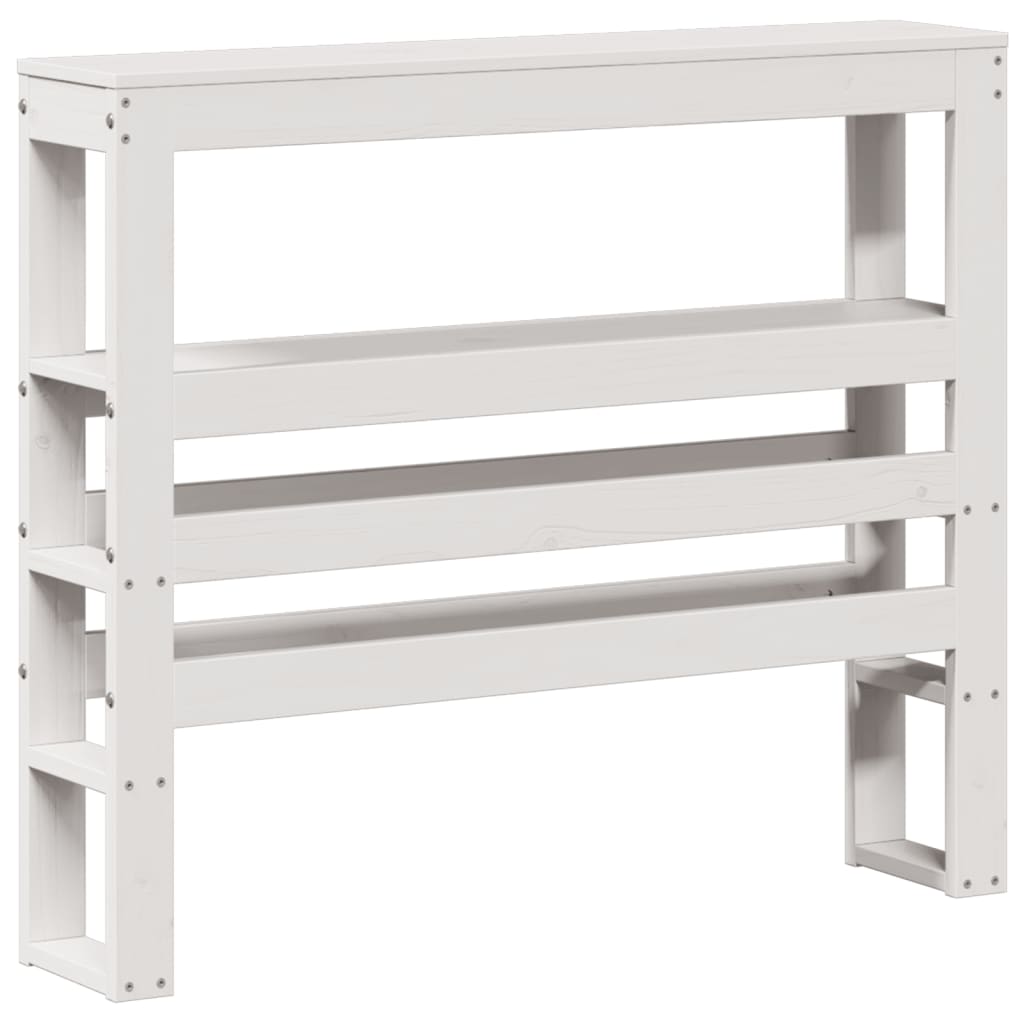 vidaXL Rama łóżka z wezgłowiem, biała, 90x200 cm, lite drewno sosnowe