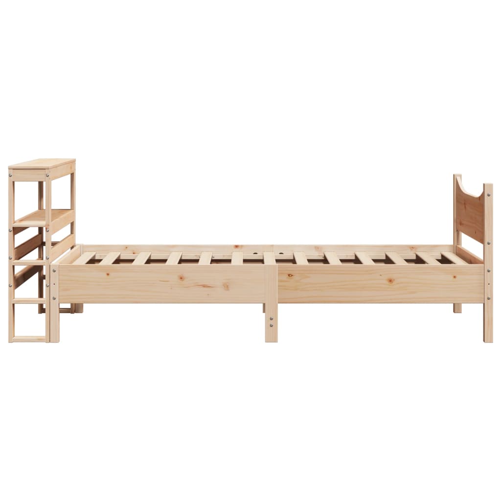 vidaXL Rama łóżka z wezgłowiem, biała, 75x190 cm, lite drewno sosnowe