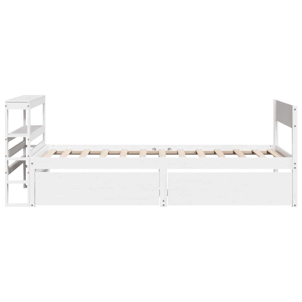 vidaXL Rama łóżka bez materaca, biała, 90x200 cm, lite drewno sosnowe