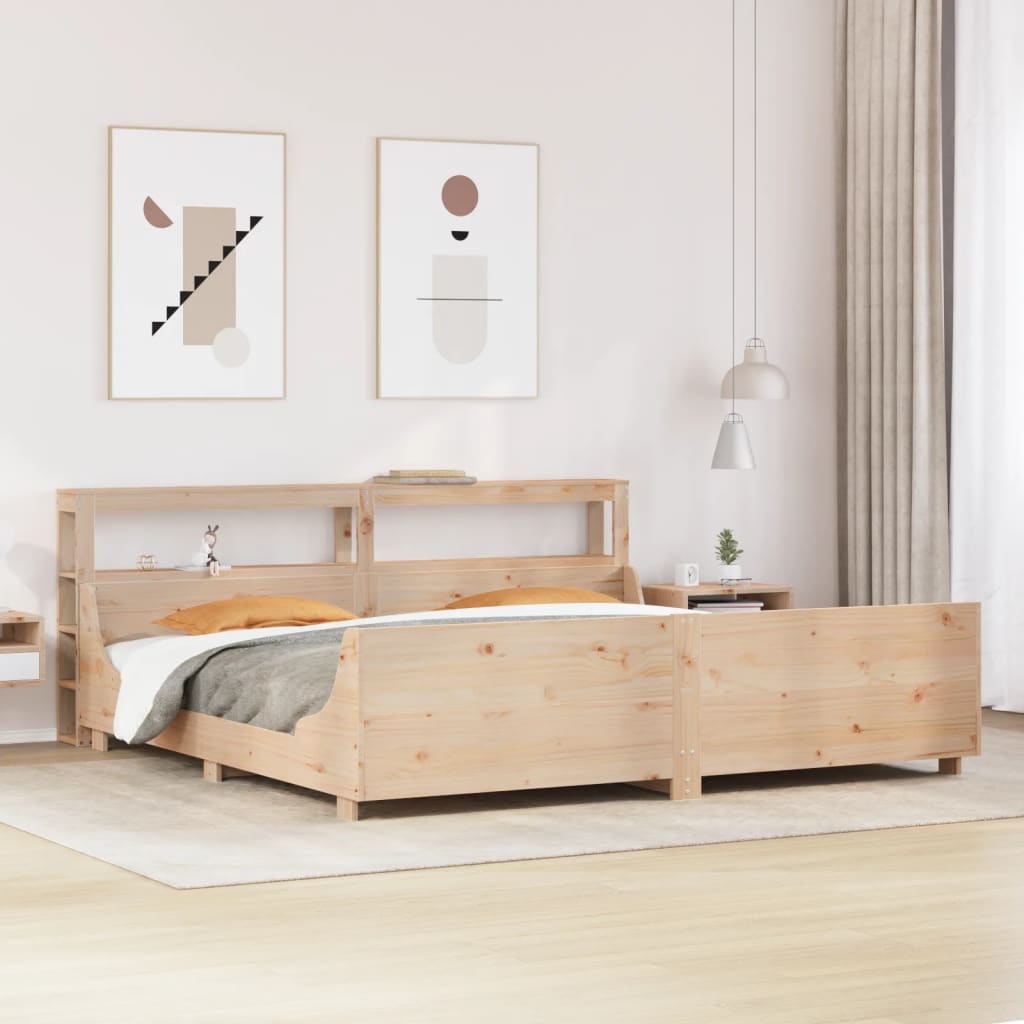 vidaXL Rama łóżka bez materaca, 200x200 cm, lite drewno sosnowe