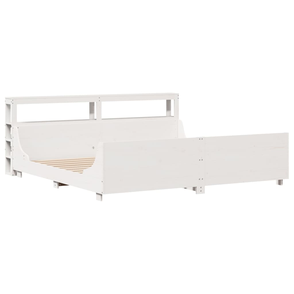 vidaXL Rama łóżka bez materaca, biała, 180x200 cm, lite drewno sosnowe