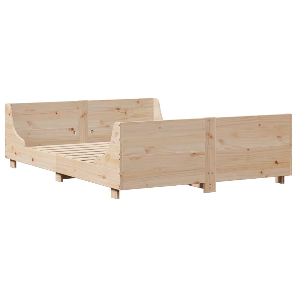 vidaXL Rama łóżka bez materaca, 150x200 cm, lite drewno sosnowe