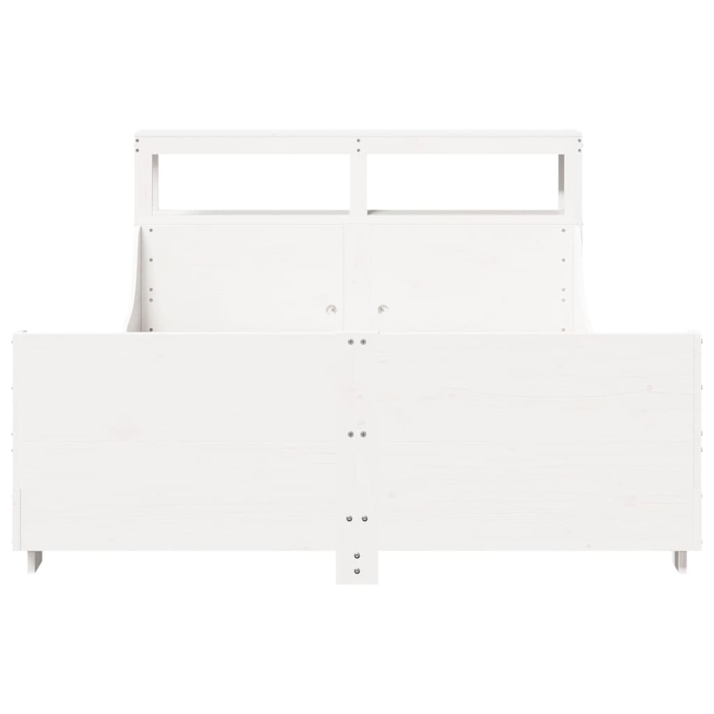 vidaXL Rama łóżka bez materaca, biała, 140x190 cm, lite drewno sosnowe