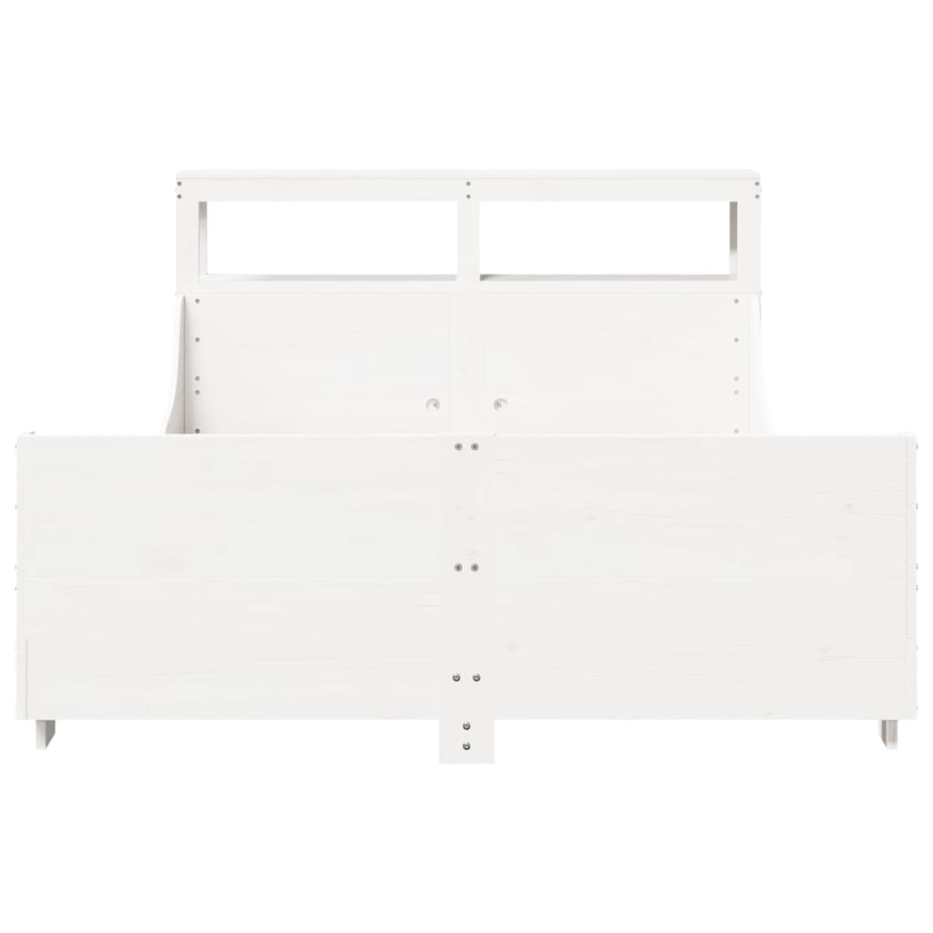 vidaXL Rama łóżka bez materaca, biała, 120x190 cm, lite drewno sosnowe