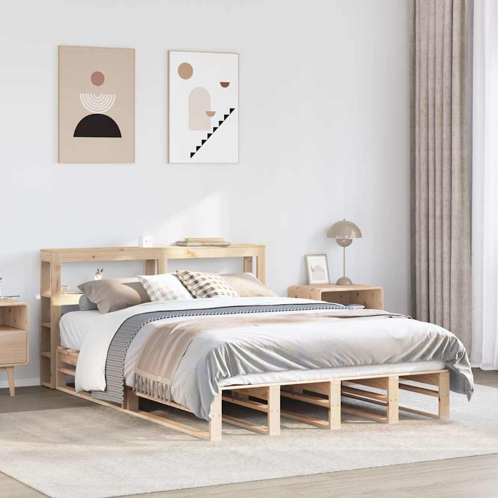 vidaXL Rama łóżka bez materaca, 150x200 cm, lite drewno sosnowe