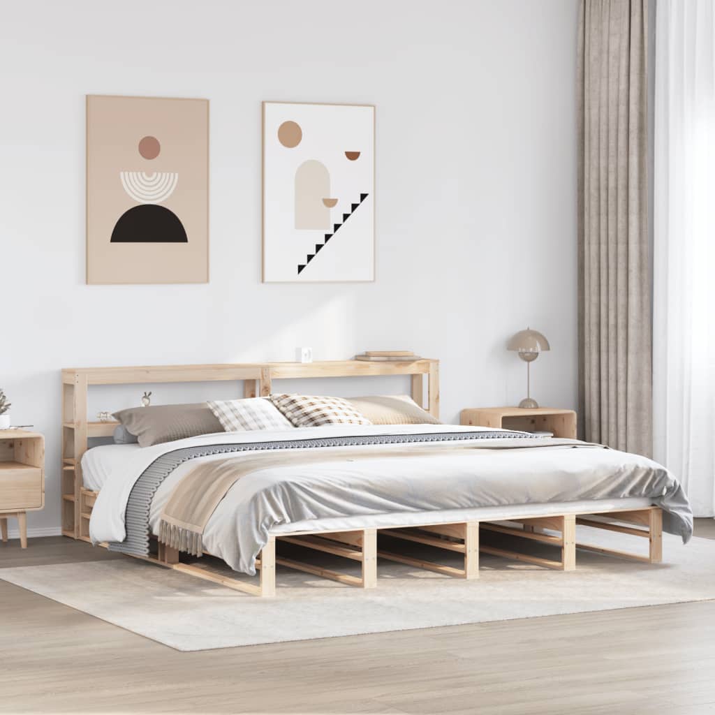 vidaXL Rama łóżka bez materaca, 200x200 cm, lite drewno sosnowe