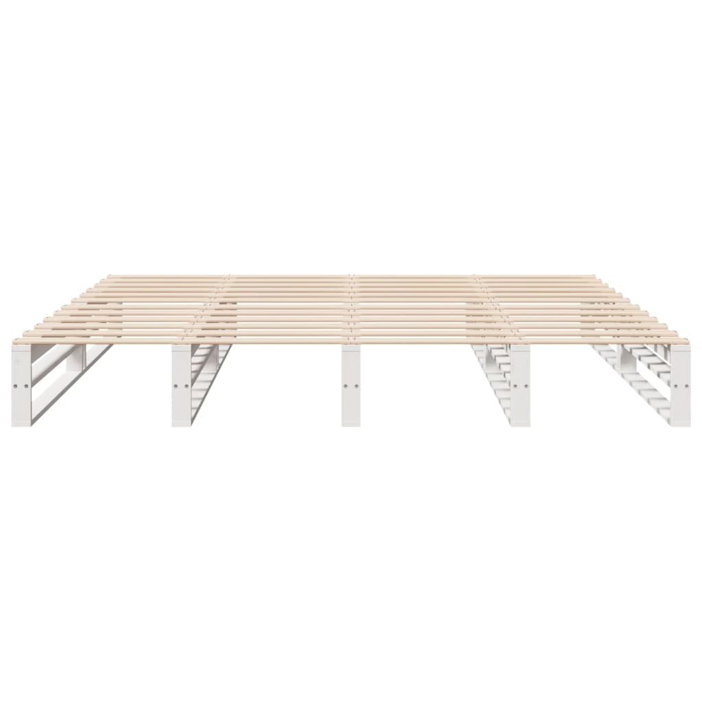 vidaXL Łóżko bez materaca, białe, 200x200 cm, lite drewno sosnowe