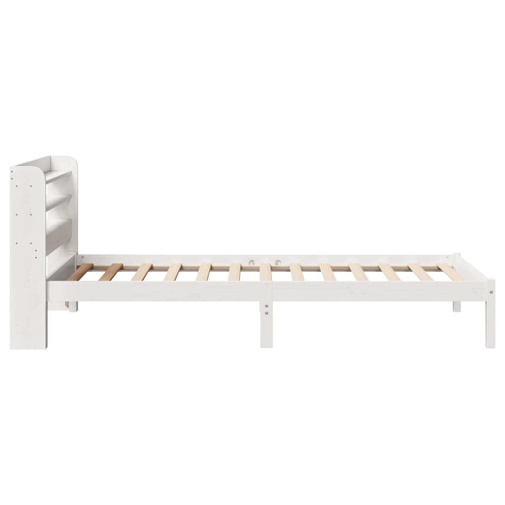 vidaXL Rama łóżka bez materaca, biała, 90x190 cm, lite drewno sosnowe