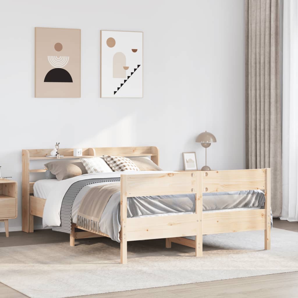 vidaXL Rama łóżka bez materaca, 160x200 cm, lite drewno sosnowe